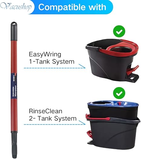 Mop Accessories Replacement for O-Ceda Spin Mop 1-tank/2-tank Handle x1 pcs (Handle)