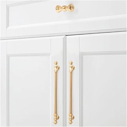 YEJIANGHUA Zinc Alloy Cabinet Door Handles Gold Black Knobs Antique Drawer Pulls Vintage Kitchen Cupboard Handle Wardrobe Pull Hardware Natural(Black-192mm)