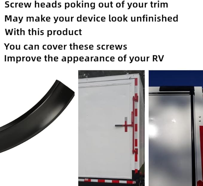 1" RV Vinyl Trim Molding Insert Black,for RV Camper Travel Trailer Screw Cover Gutter Corner Channel Outside Seam roof Edge Track Heavy Duty Trim (25 ft)