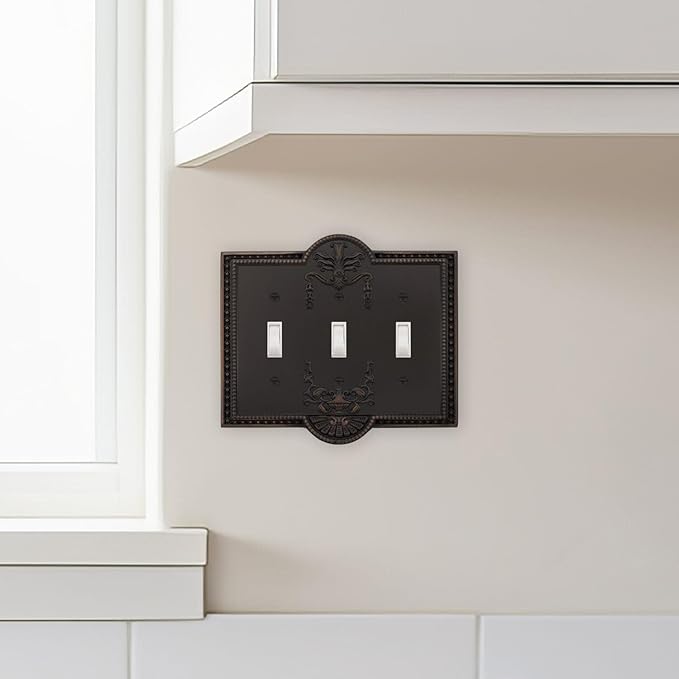 Nostalgic Warehouse Meadows Light Switch Cover Plate, Antique Pewter