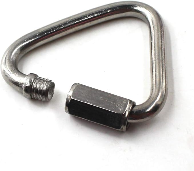 Flomore Delta Quick Link 304 Stainless Steel Triangle Quicklink Chain Connector Screw Lock Carabiner