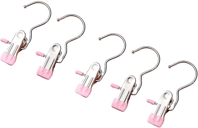 5 Pieces Boot Hangers Clips Heavy Duty Clothespins Portable Multipurpose Socks Towel Clips for Handbags Silk Scarf Pants Hats, Pink
