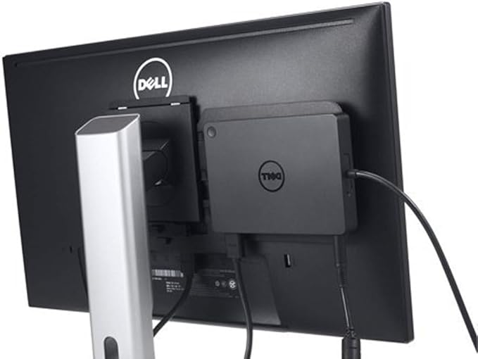 Dell WD15 Monitor Dock 4K with 180W Adapter, USB-C, (450-AEUO, 7FJ4J, 4W2HW),Black,Dual Display