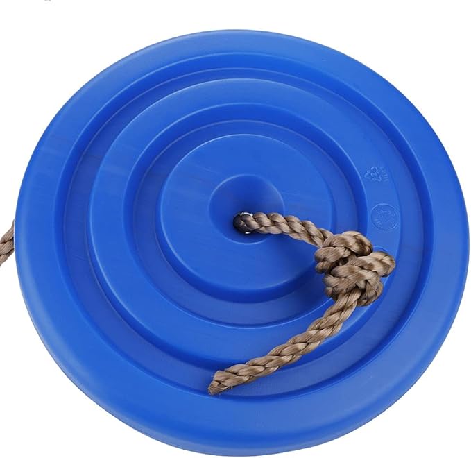 Disc Swing Toy, Plastic Rope Tree Zip Line Swings, Children Round Swing Disc Toy with Rope for Outdoor Play (Blue Petals)