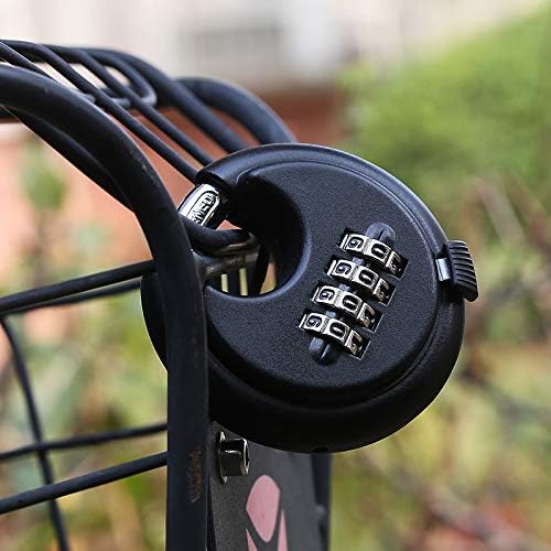 2 Pack Stainless Steel Discus Padlock 4 Digit (3inch) Combination Lock Outdoor for Warehouse, Sheds, Storage Locker, Units (Black.2Pack)