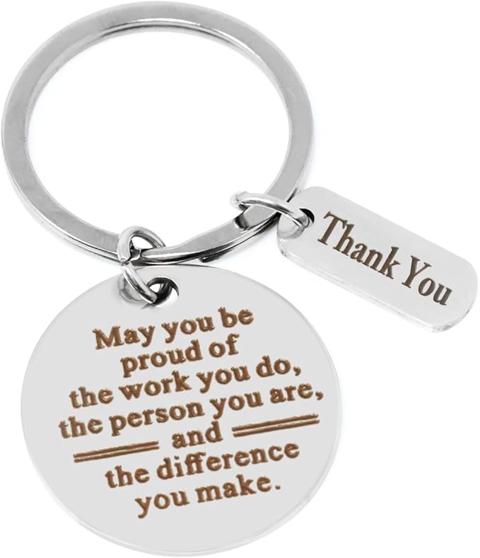 HONBAY Stainless Steel Inspirational Words Keychain Engraved Motivational Message Keyring Retirement Gift Coworker Leaving Gifts Thank You Employee Gifts Colleague Team Appreciation Present from Boss