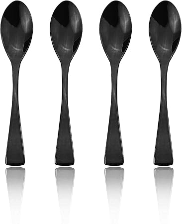 1810 Stainless Steel Dinner Spoon (Set of 4) 8.66 Inches, Black