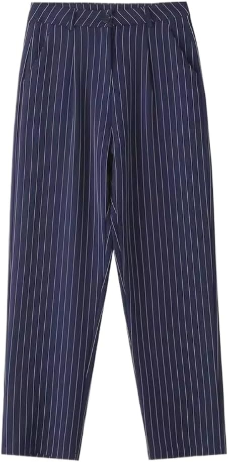 LIXINGHEITANG European and American style womens casual sleeveless loose striped vest trousers suit