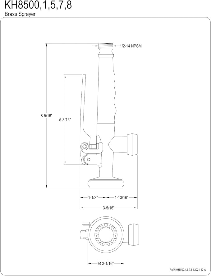 Gourmet Scape KH8500 Continental Pre-Rinse Kitchen Faucet Pull Down Sprayer (LS8500CTL), Matte Black