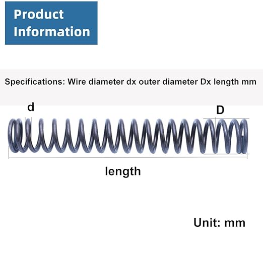 5 Pieces Spring Steel Compressed Spring 2mm x 15mm x 45mm