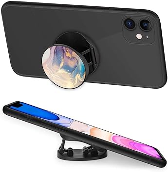 MOKKI 4 Pack Phone Grip,Cell Phone Holder for Smartphone,Finger Expanding Kickstand Stand - Pink Purple Rose Gold Marble