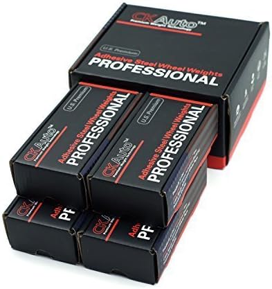 CKAuto 4 Boxes, 960 Pcs, 0.25oz, Black, Adhesive Stick on Wheel Weights, EasyPeel Tape Automobiles, Trucks, SUVs Motorcycles, Low Profile, 60ozbox, U.S. OEM Quality, Valued Pack Perfect For Garages