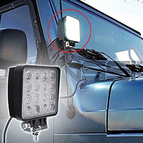 MACHSWON 48W 16LED Work Light Spot Fog Lamp For Off-road Jeep SUV ATV Truck Fire Engines 48W SQUARE 16 LED 12V24V WORK FOG SPOT LIGHT LAMP OFF-ROAD JEEP TRUCK BOAT ATV