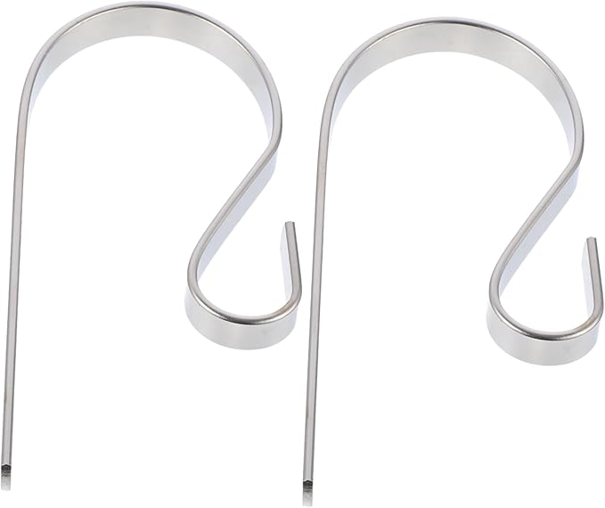 Pack of 2 metal hooks for Christmas socks, metal hooks for Christmas stocking decoration, fireplace hooks, iron hooks