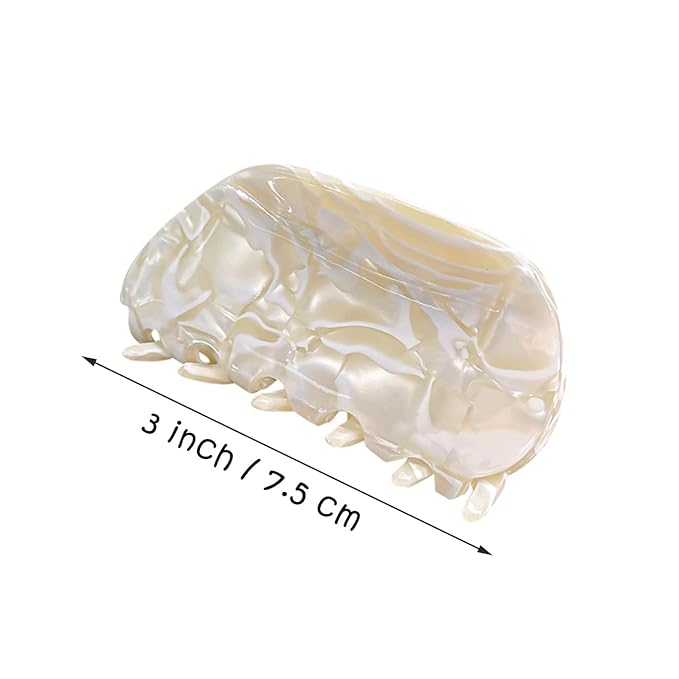3" Mixed Color Small Hair Claw Clips Non-Slip Hair Accessories with Strong Hold for Thin Hair Women Girls, Beige