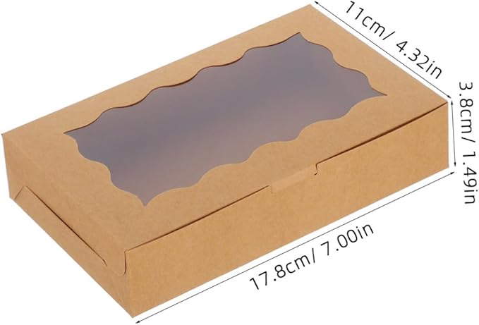 VALICLUD 12Pcs Square Pastry Boxes with Window Food Packaging Box for Cookies Candies and Desserts Versatile Bakery Boxes for Baked Goods