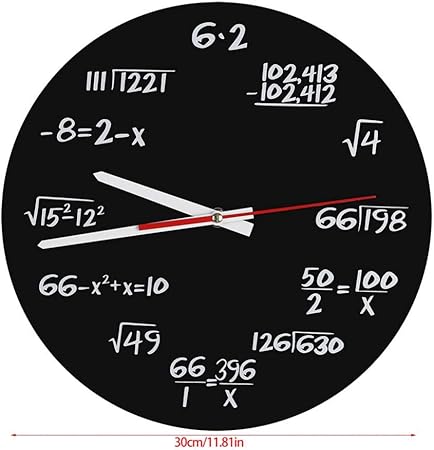 Hztyyier Creative Wall Clock E11Math Wall Clock Mathematical Formula Clock Modern Design Novelty Maths Equation Clock Home Decor Student Teacher Gift
