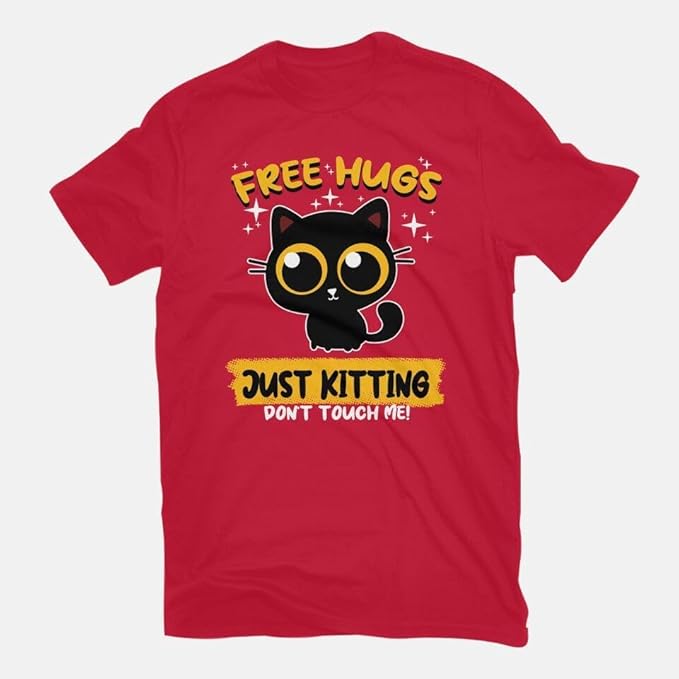 TeeFury - Free Hugs Just Kitting - Mens Animal, Cat, T-Shirt