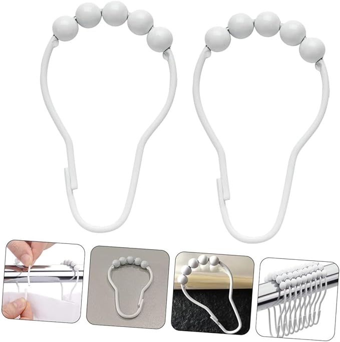 8pcs Shower Curtain Hooks Metal Rings for Bathroom Rods Smooth Finish Versatile Design Easy to Install Fits Shower Curtains