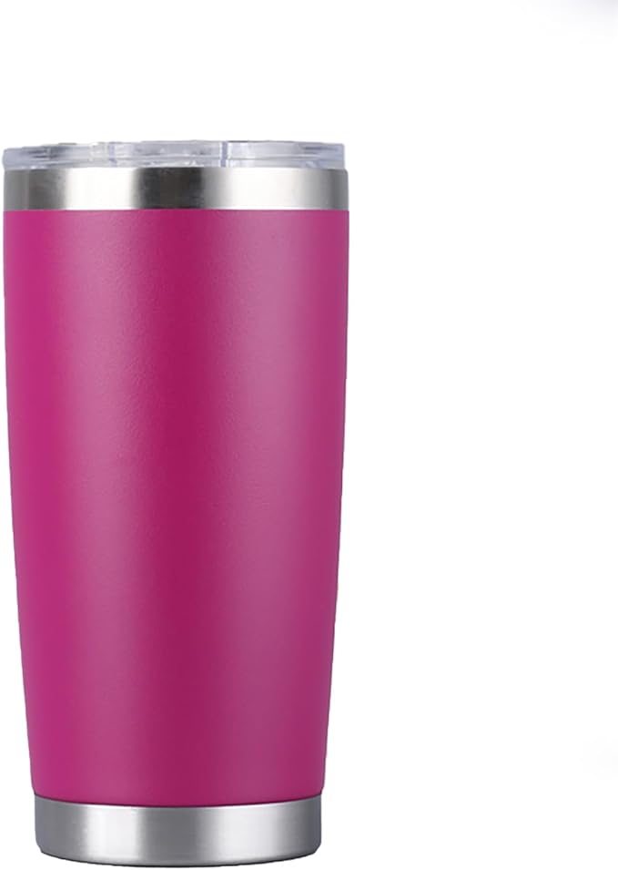 20oz Insulated Cup, Car Cup, Vacuum Stainless Steel Water Ccup With Lid and Straw, Suitable for Travel, Ddriving, and Office (Rose, Straw cover), CTBWB058