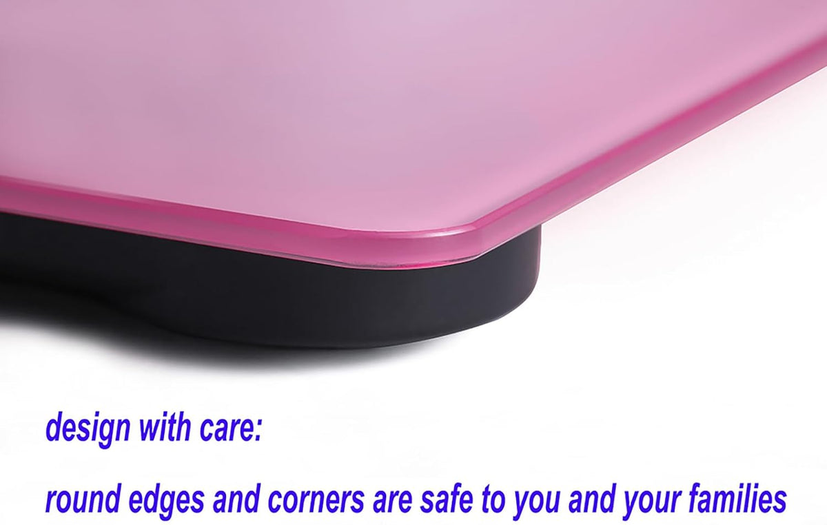 Scale for Body Weight, Digital Bathroom Scale, Weight Scales for People,Body Scale,Pink,Max:400LB/180KG,2 Weighing Units: LB/KG