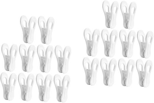 20 Pcs Coat Hanger Peeler Slicer Multi Hanger Clothes Pegs Nonslip Hangers Pea Clips for Hangers Towel Clips Clothespins Multifunctional Pants Rack Hanger Pant Hanger White Plastic
