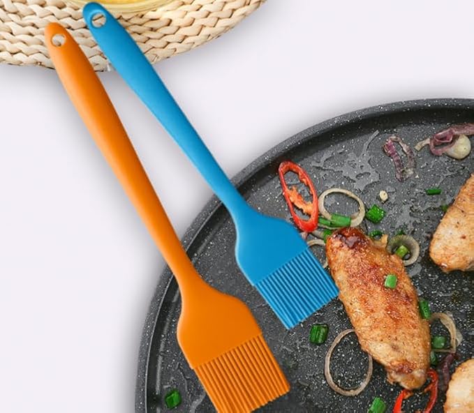 Silicon Basting Brushes, Heat Resistant Pastry Brushes, Spread Oil Butter Sauce Marinades for BBQ Grill Barbeque Kitchen Baking (Blue)