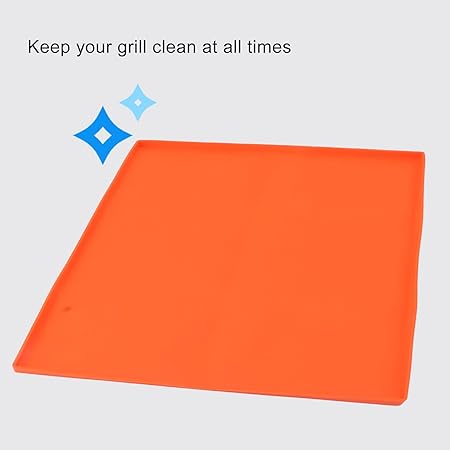Griddle Mat, Silicone Griddle Cover, BBQ Grill Mat, Heavy Duty Silicone Grill Mat for Outdoor BBQ Blackstone All Season Use (22in Orange)