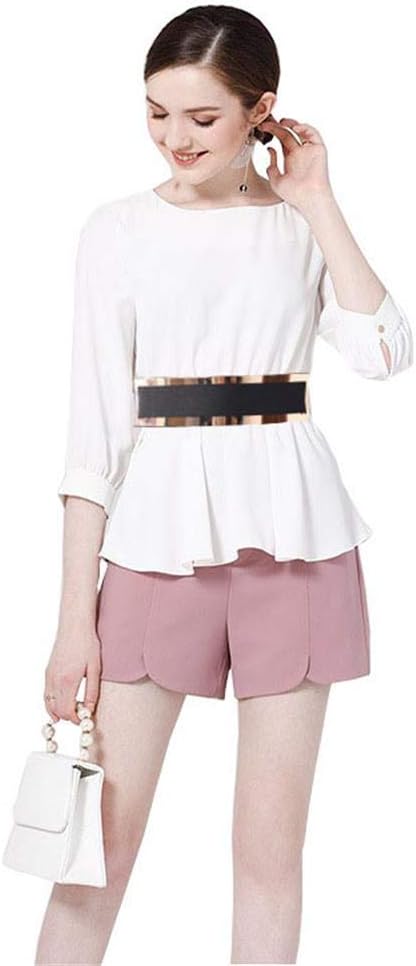 Women Elastic Waist Wide Belts Plus Size 27"-70" Dresses Coat Metal Thin Stretch Skinny Cinch Waistband 2.36" Width