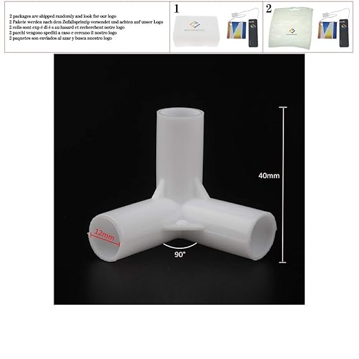 5pcs 12mm PVC Straight Elbow Tee Connector Four Way Joint 90 120 135 Degree 14'' PVC Pipe Adapter DIY Wardrobe Tent Fittings,90 Degree,12mm
