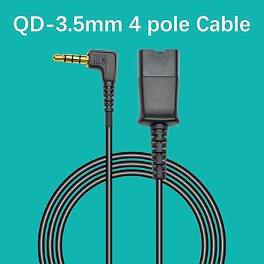 3.5mm Headset Adapter Cable Compatible with Plantronics QD for Android Cell Phone Smartphone Tablet Mac Laptop & Other Smart Devices with Single 3.5mm Jack 4 Poles CTIA
