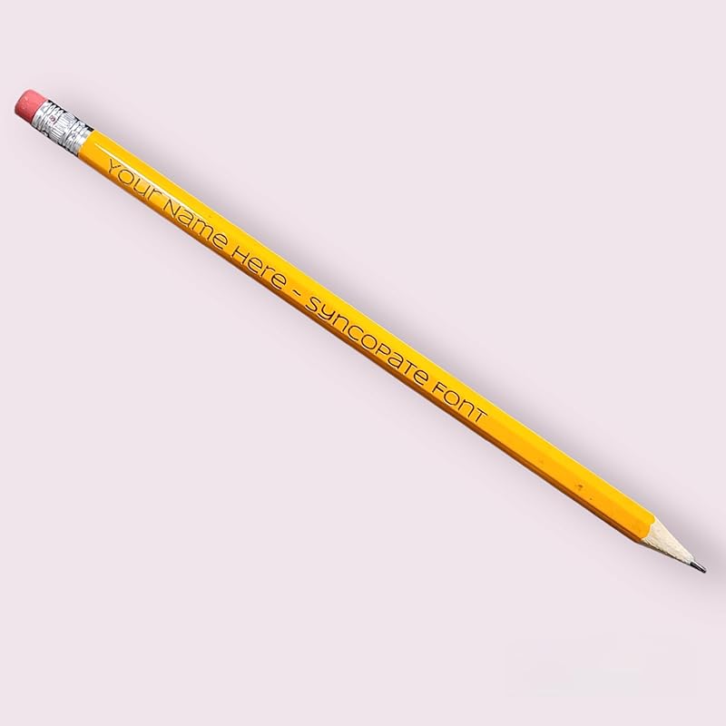 12 Personalized Engraved #2 Yellow Sharpened Pencils for Back to School, Teacher Gifts, Game Night or Artists