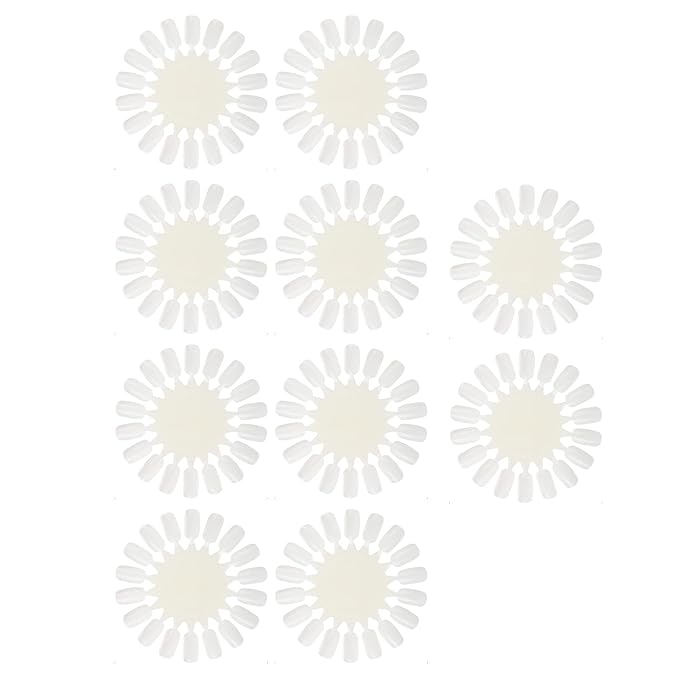 Nail Display Swatches Wheel, 10Pcsset False Nail Polish Gel Professional 18 Colors Nail Art Practice Card Design Board