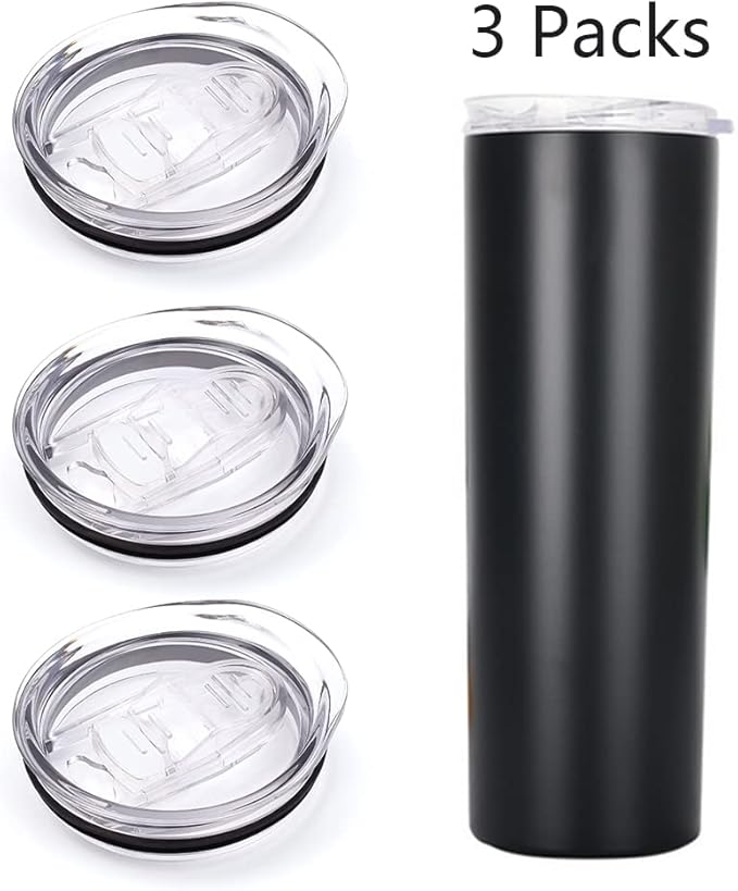 20oz Skinny Tumbler Replacement Lids 3 Pack,2.75in Cup Mouth Compatible with YETI Rambler and More Tumbler Cups,Spill Proof Splash Resistant Silicone Sliding Covers.