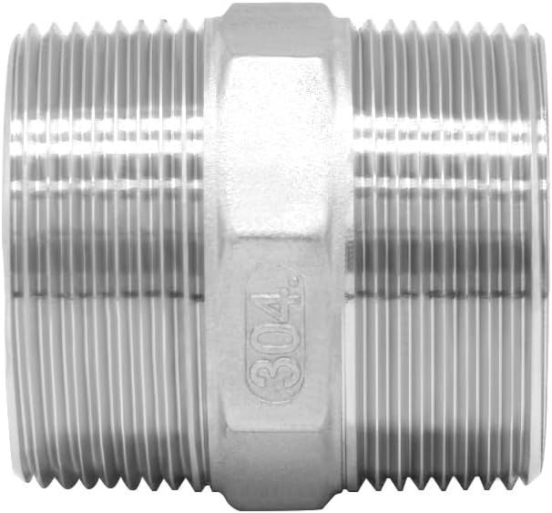Beduan 1.5" Male NPT Nipple Hex 304 Stainless Steel Pipe Fitting (Pack of 1)