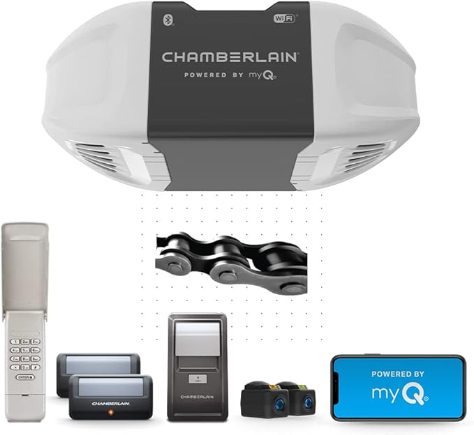 Chamberlain C2405 MYQ Smart Garage Door Opener, Chain Drive, 12-HP Motor, Dual Light - Quantity 1