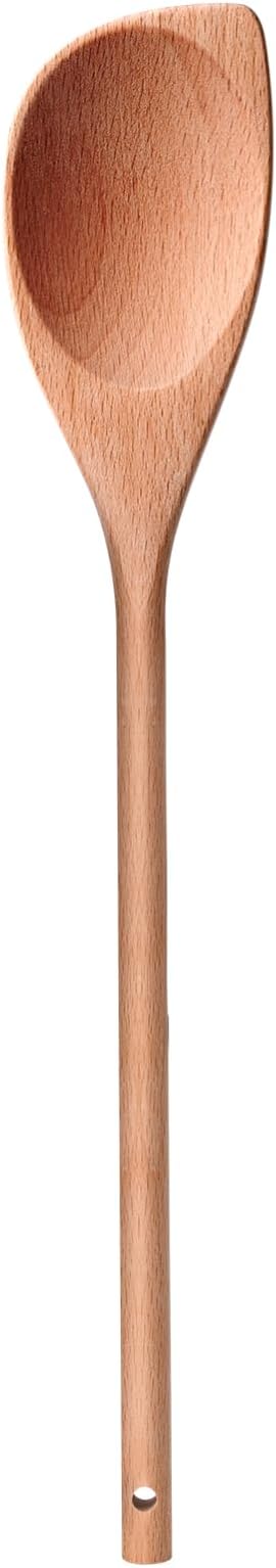 12" Wooden Corner spoon, Solid Wood Spatula Spoon, Handcraft Wood Spoonula Cooking Utensil, Kitchen Spatulas for Baking, stirring, Serving, Scraping.