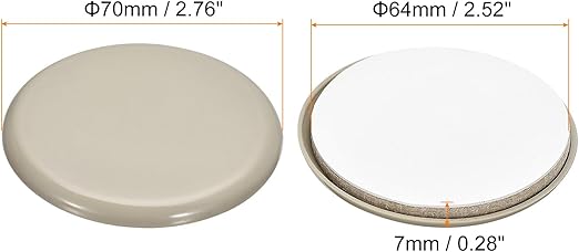 uxcell Furniture Sliders, 4Pcs 2 3/4" - Plastic Self-Adhesive Round Sliding Pads, Chair Glides for Carpeted Tile Vinyl Hardwood Floors (Grey)