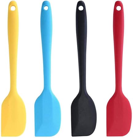 Raguso Colorful Cake Cream Silicone Spatulas Butter Cream Scraper Heat Rubber Kitchen Spatulas Cake Baking Mixing Tool Bakery Spatula (black)
