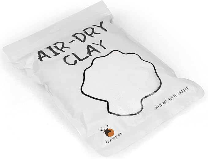 Cutedeer White Air Dry Clay, 1.1lb Foam Modeling Clay, Soft Squishy Molding for Kids Adults, Arts Crafts Project Slime Supplies(1.1lb - 1 Pack, White)