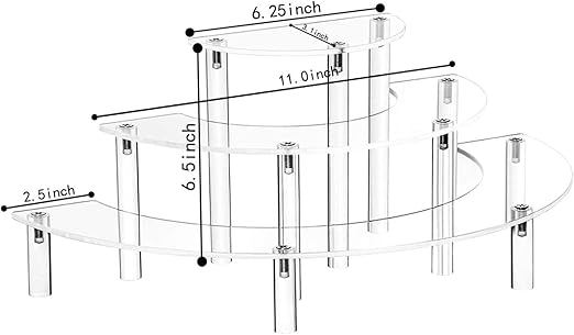 3-Tier Acrylic Round Cupcake Dessert Stand-Riser Display Stand Display Self for Figures Retail Showcase(White)