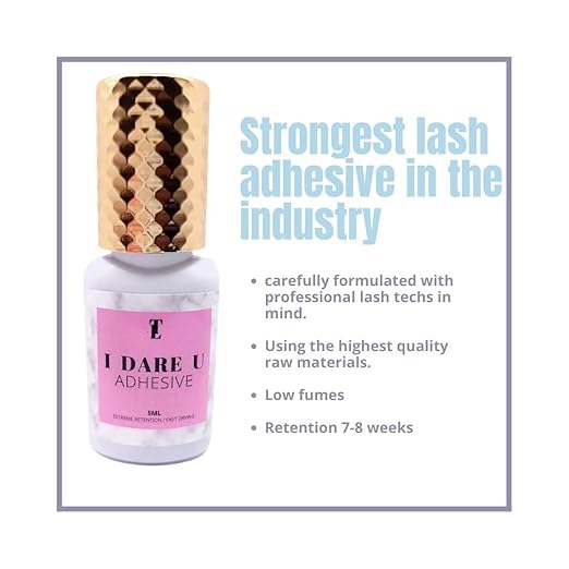 I Dare You Eyelash Extension Glue - 05-1 Seconds Lash Extension Glue (5ml) Fast Drying, Strong Lash Adhesive, 8 Weeks Retention - Fast Curing Extreme Retention Lash Glue for Eyelash Extensions