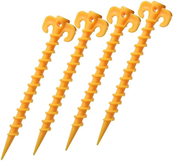 5pcs Tent Nails Outdoor Camping Trip Tent Peg Ground Nails Screw Nail Stakes Pegs Plastic Sand Pegs Trip Beach Tent Stakes Pegs