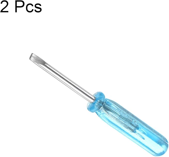 uxcell Mini Slotted Screwdriver, 2.0mm Flat Head 45mm Length for Small Appliances Repair, 2 Pcs
