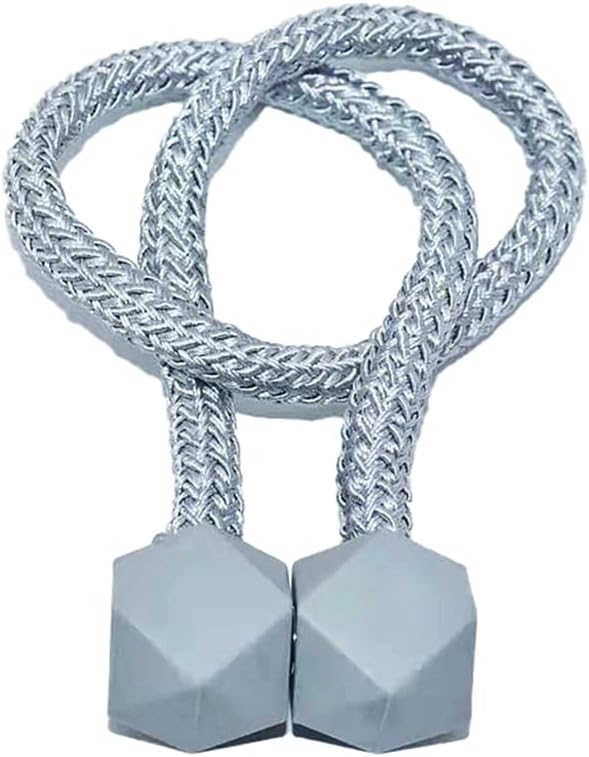 Rope Holder Buckles 2 Pack Magnetic Curtain Tiebacks, Decorative Straps No Tools Required, Convenient Magnetic Tie Backs Hooks for Patio Curtain tie Backs