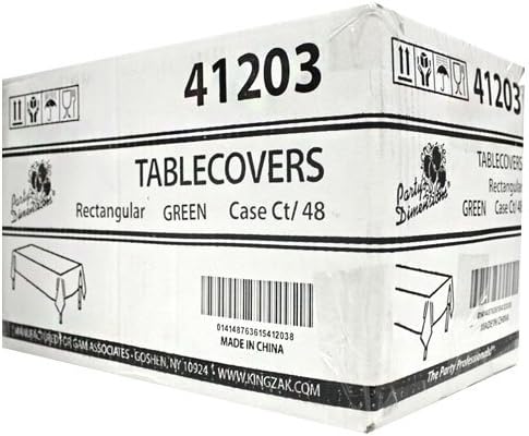 Party Dimensions Plastic Rectangular 54"x108" Green 1 Pc Table Cover
