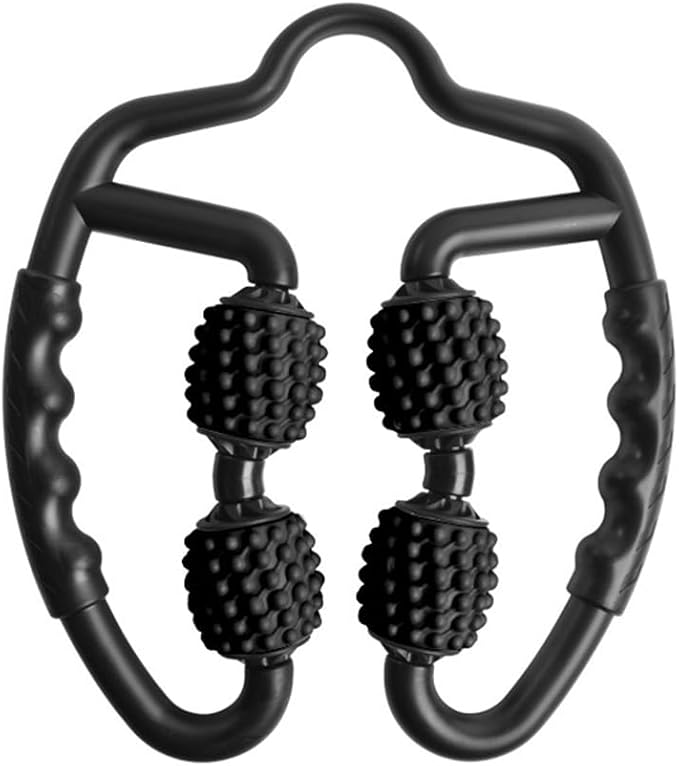 4 Wheels Foam Roller Muscle Massager for Leg Neck Hand Arm,Trigger Point Muscle Relax Massager Indoor Sports Yoga Bodybuilding Equipment (Black)