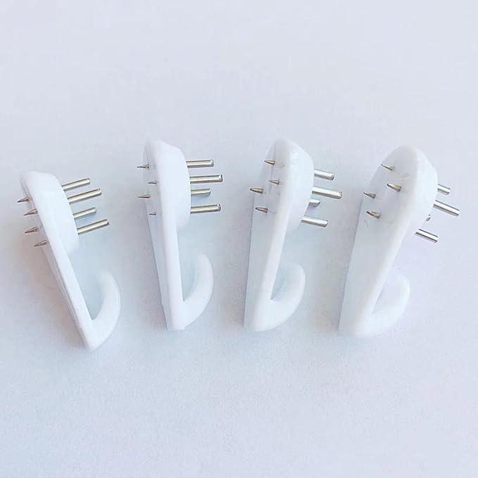 Invisible Nail Screws 5PCS Kjiaiyuo White Powerful Concrete Hard Wall Picture Hooks Non-Trace Hanging Hook Traceless Nail Wall Hook for Picture Photo (3cm1.18 Length)