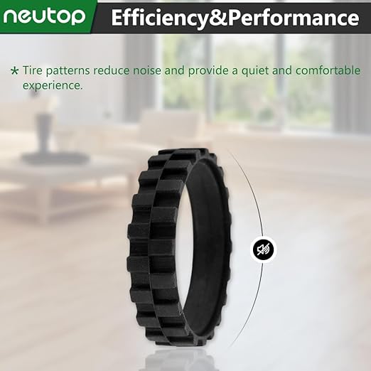 Neutop Replacement Rubber Wheel Tires Compatible with iRobot Roomba 500, 600, 700, 800, 900, e, i, j & S Series Models, Anti-slip, Great Adhesion and Easy Assembly, 4-Pack.