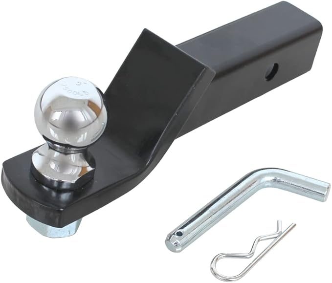 MaxxHaul 50547 Trailer Hitch Mount with 2 inch Ball and Pin - Fits 2 inch Receiver 2 inch Drop 7,500 lbs Capacity